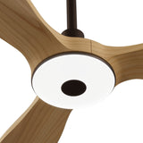 Ventilador de techo con luz Sulion Balcony Neo 107cm motor DC marrón y madera media — ref. 2248974 (7)