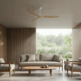 Ventilador de techo Sulion Balcony Neo 142cm blanco y madera clara motor DC — vista 2