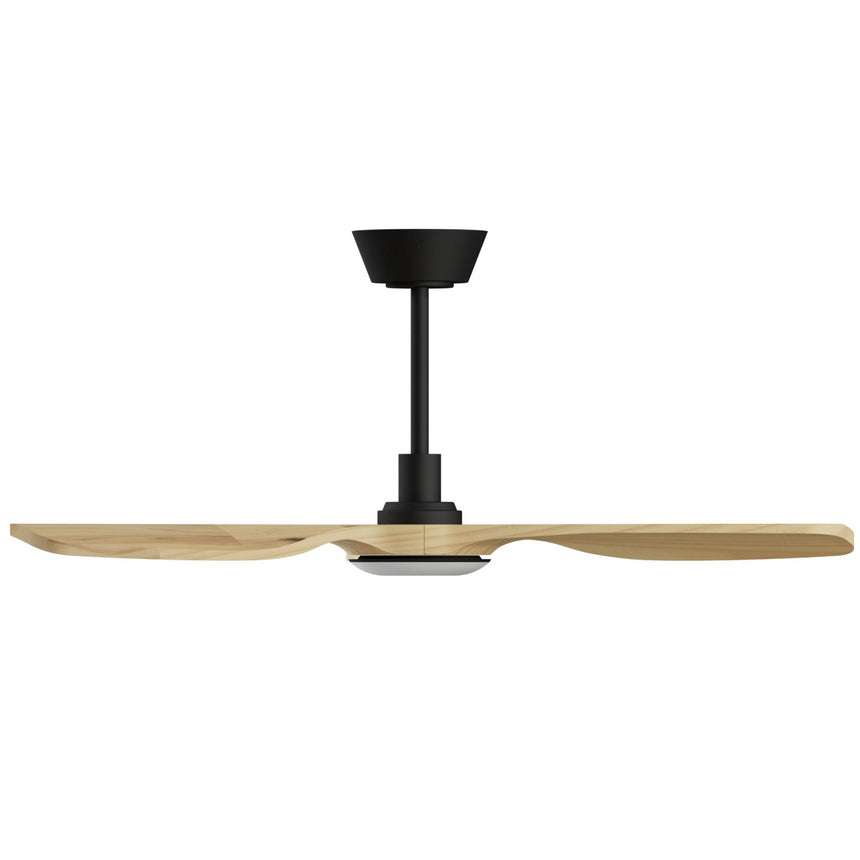 Ventilador de techo con luz Sulion Balcony Neo 107cm LED negro y madera clara motor DC — vista 2