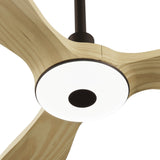 Ventilador de techo con luz Sulion Balcony Neo 142cm marrón y madera clara motor DC — vista 8