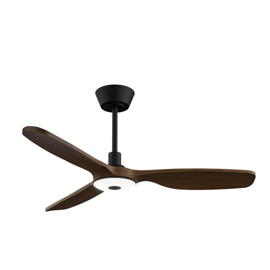 Ventilador de techo con luz Sulion Balcony Neo 107cm negro y madera oscura motor DC — vista 6