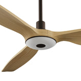 Ventilador de techo con luz Sulion Balcony Neo 142cm marrón y madera media motor DC — vista 4