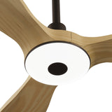 Ventilador de techo con luz Sulion Balcony Neo 142cm marrón y madera media motor DC — vista 8