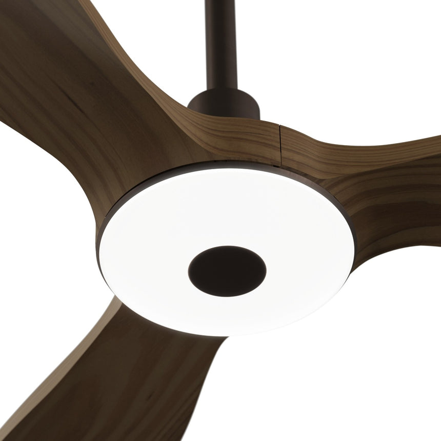 Ventilador de techo con luz Sulion Balcony Neo 142cm marrón y madera oscura motor DC — vista 7