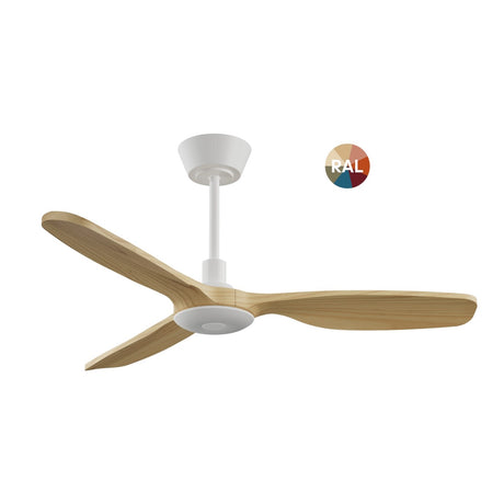 Ventilador de techo con luz Sulion Balcony Neo LED madera blanco apto exterior CCT IP44 Ø107cm 2309149