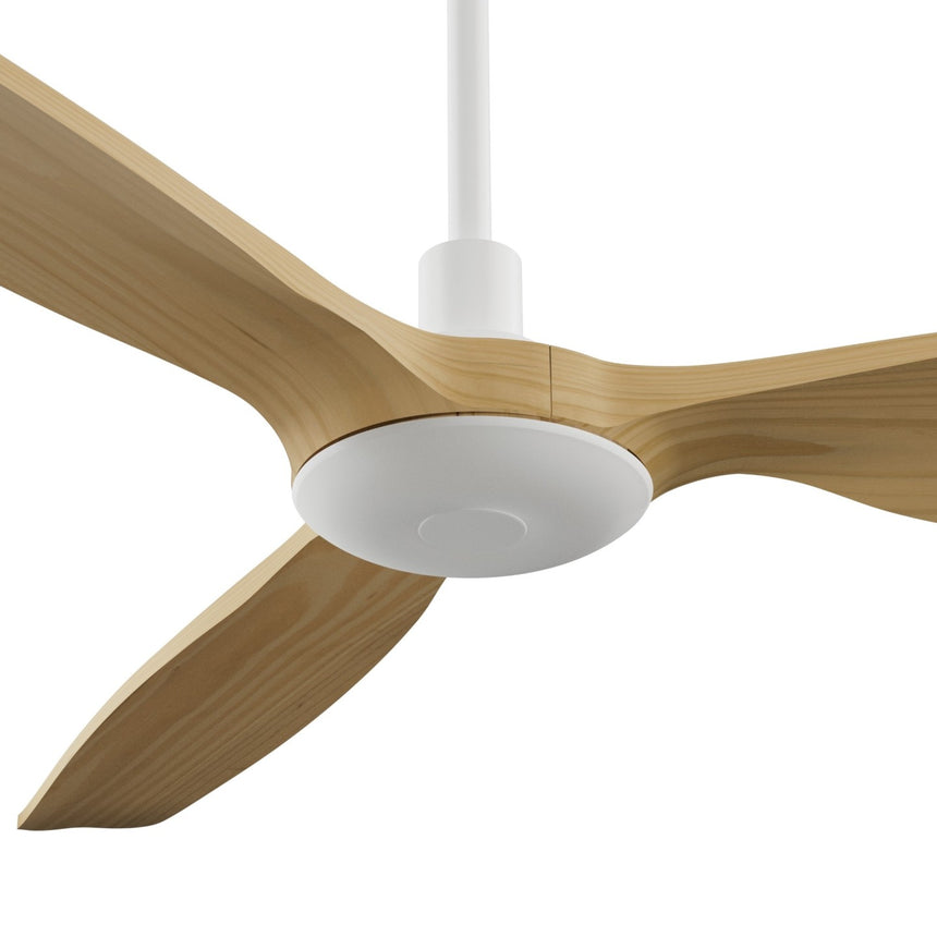 Ventilador de techo con luz Sulion Balcony Neo 142cm blanco y madera media motor DC — vista 4