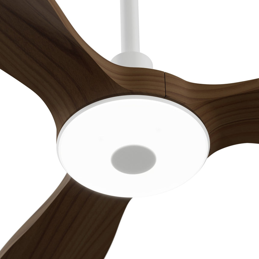 Ventilador de techo con luz Sulion Balcony Neo 107cm blanco y madera oscura motor DC — vista 8