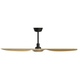 Ventilador de techo con luz Sulion Balcony Neo 142cm LED negro y madera media motor DC — vista 3