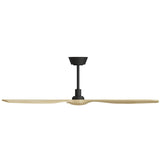 Ventilador de techo Sulion Balcony Neo 142cm negro y madera clara motor DC — vista 3