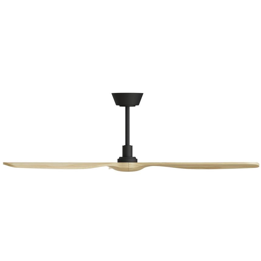 Ventilador de techo Sulion Balcony Neo 142cm negro y madera clara motor DC — vista 3