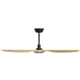 Ventilador de techo con luz Sulion Balcony Neo 142cm marrón y madera clara motor DC — vista 3