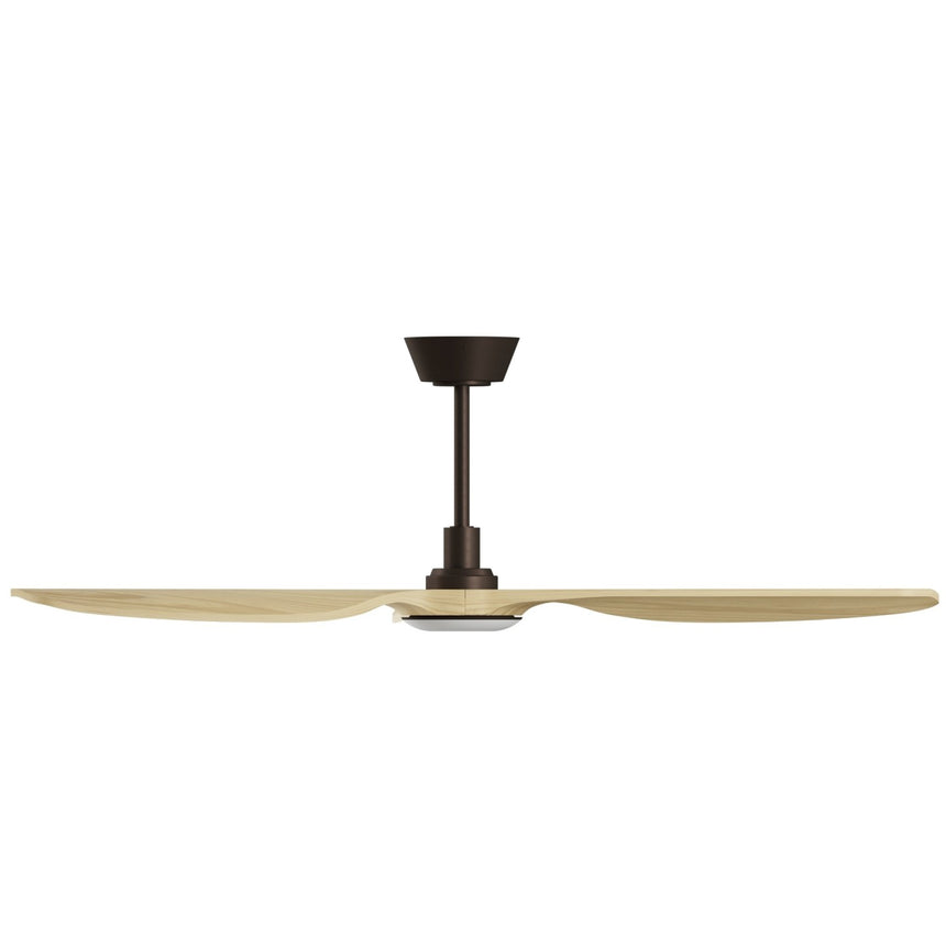Ventilador de techo con luz Sulion Balcony Neo 142cm marrón y madera clara motor DC — vista 3