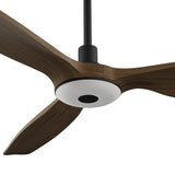 Ventilador de techo con luz Sulion Balcony Neo 142cm negro y madera oscura motor DC — vista 4