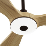 Ventilador de techo con luz Sulion Balcony Neo 107cm marrón y madera clara motor DC — vista 7