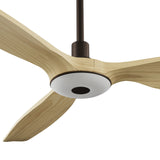 Ventilador de techo con luz Sulion Balcony Neo 142cm marrón y madera clara motor DC — vista 4