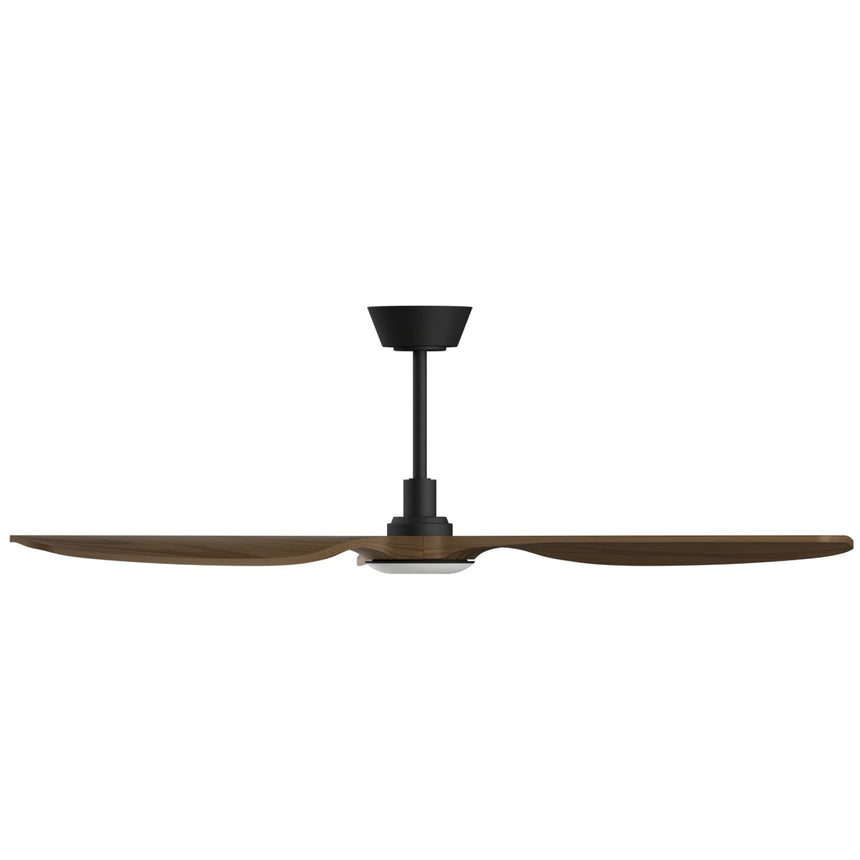 Ventilador de techo con luz Sulion Balcony Neo 142cm negro y madera oscura motor DC — vista 3