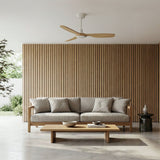 Ventilador de techo con luz Sulion Balcony Neo LED madera blanco apto exterior CCT IP44 Ø107cm 2309149