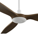 Ventilador de techo con luz Sulion Balcony Neo 142cm blanco y madera oscura motor DC — vista 4