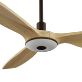 Ventilador de techo con luz Sulion Balcony Neo 107cm marrón y madera clara motor DC — vista 4