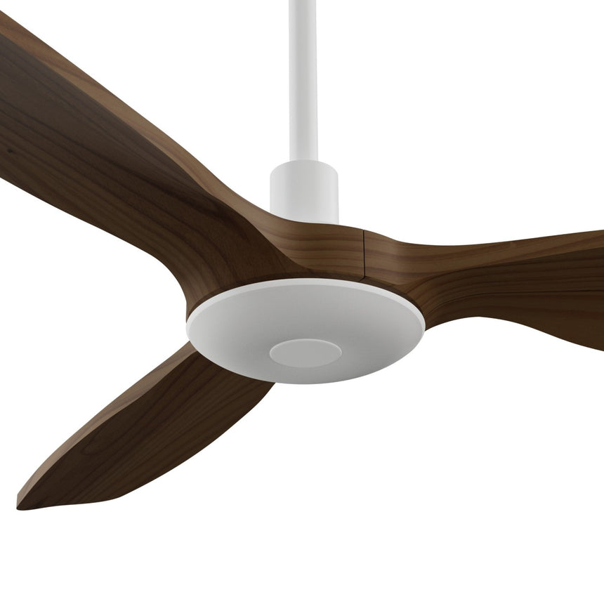 Ventilador de techo con luz Sulion Balcony Neo 107cm blanco y madera oscura motor DC — vista 4