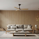 Ventilador de techo con luz Sulion Balcony Neo 107cm marrón y madera clara motor DC — vista 2