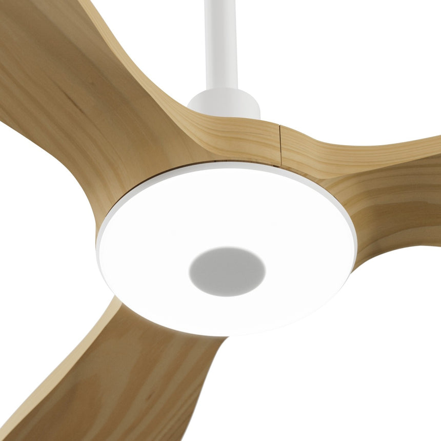 Ventilador de techo con luz Sulion Balcony Neo 142cm blanco y madera media motor DC — vista 8