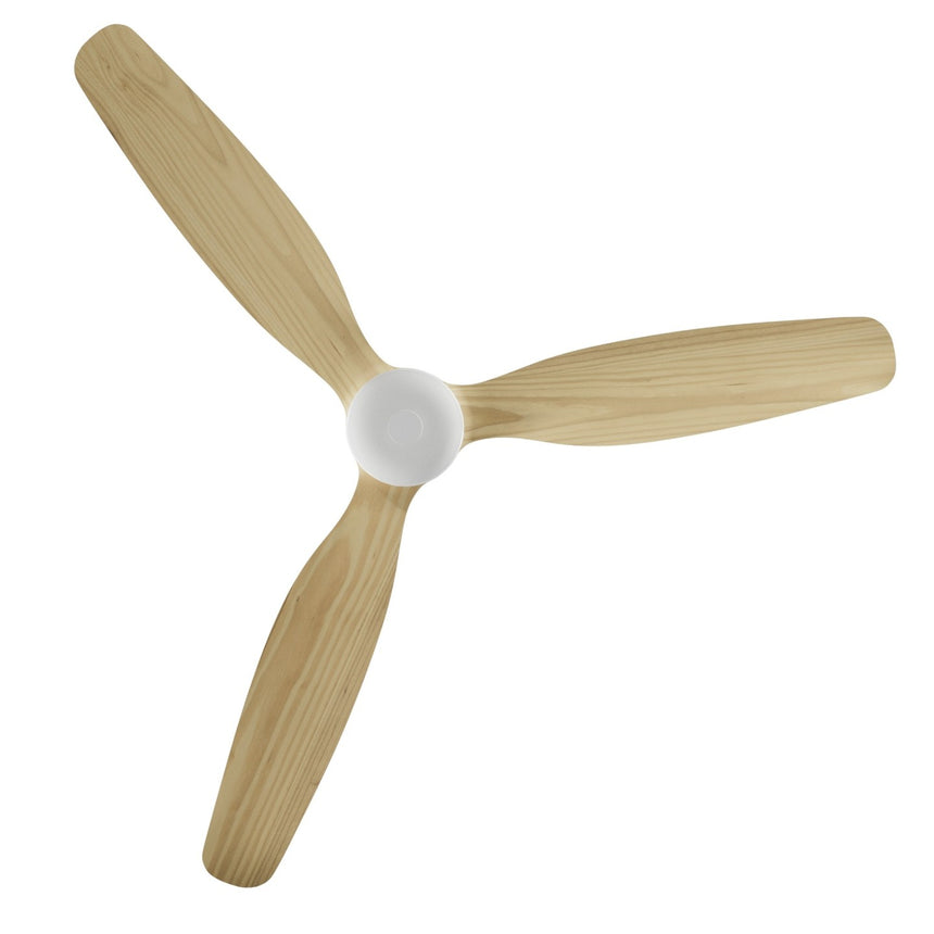 Ventilador de techo con luz Sulion Balcony Neo 142cm blanco y madera clara motor DC — vista 5