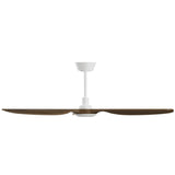 Ventilador de techo con luz Sulion Balcony Neo 142cm blanco y madera oscura motor DC — vista 3