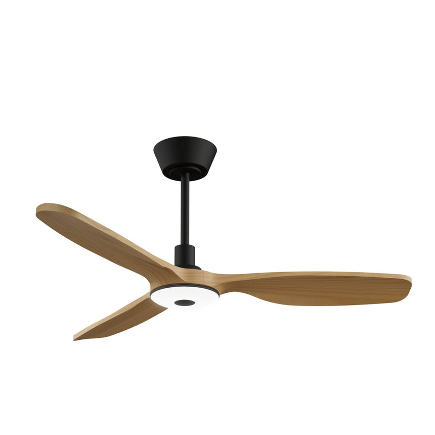 Ventilador de techo con luz Sulion Balcony Neo 107cm LED negro y madera media motor DC — vista 7
