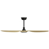Ventilador de techo con luz Sulion Balcony Neo 142cm LED negro y madera clara motor DC — vista 3