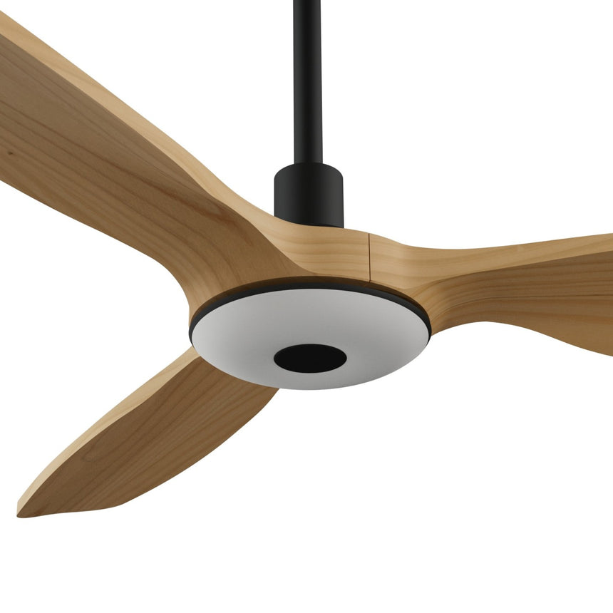 Ventilador de techo con luz Sulion Balcony Neo 107cm LED negro y madera media motor DC — vista 4
