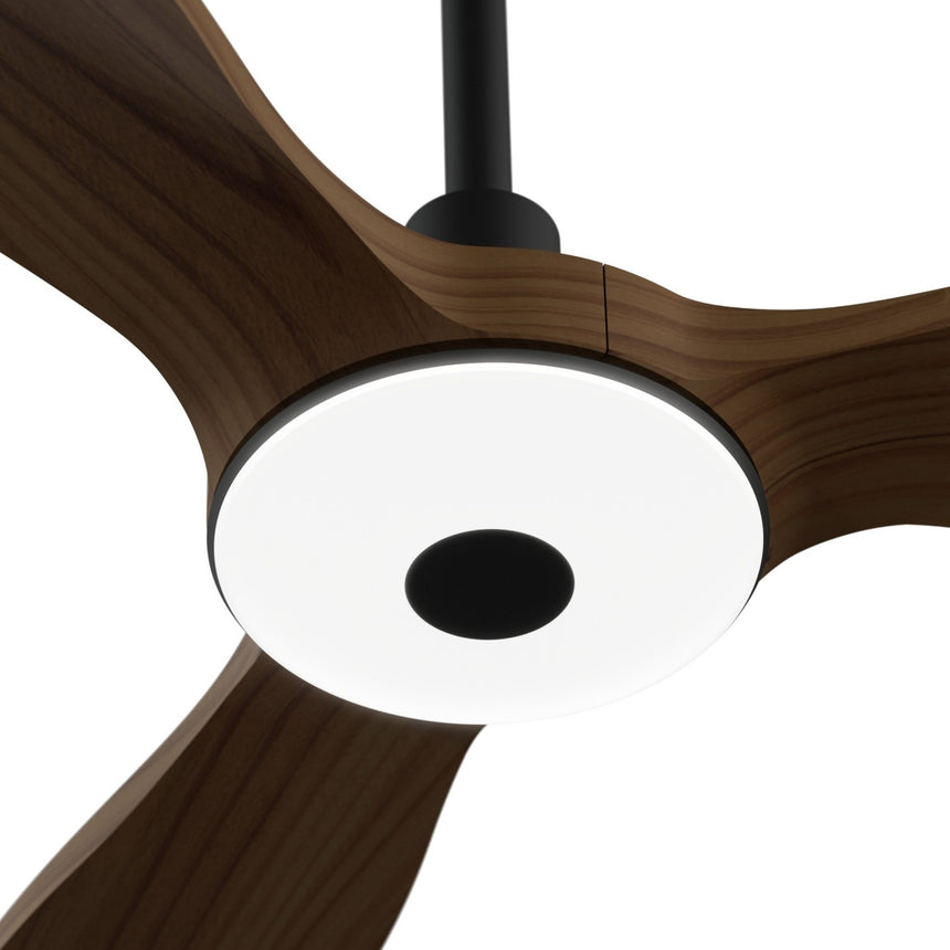 Ventilador de techo con luz Sulion Balcony Neo 107cm negro y madera oscura motor DC — vista 7