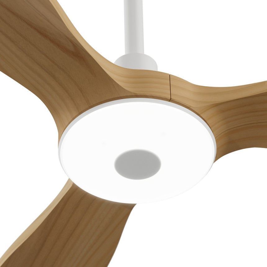 Ventilador de techo con luz Sulion Balcony Neo 107cm blanco y madera media motor DC — vista 8