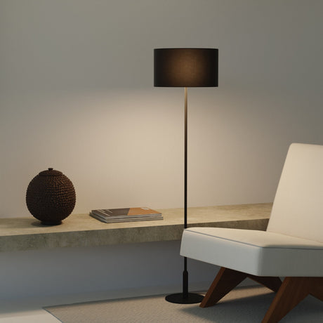 Lámpara de pie Sulion Basic Stylo LED E27 tela negro con pantalla 40W 2173580