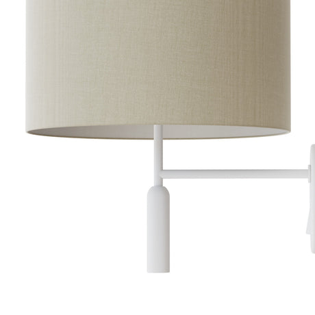 Aplique de pared Sulion Basic Stylo LED E27 tela blanco con pantalla Ø25cm 40W 2173603