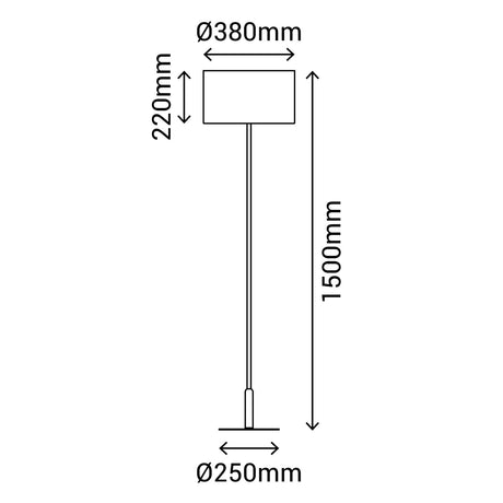 Lámpara de pie Sulion Basic Stylo LED E27 tela natural con pantalla 40W 2182148