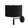Aplique de pared Sulion Basic Stylo LED E27 tela negro con pantalla Ø25cm 40W 2182179