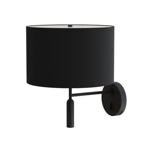 Aplique de pared Sulion Basic Stylo LED E27 tela negro con pantalla Ø25cm 40W 2182179