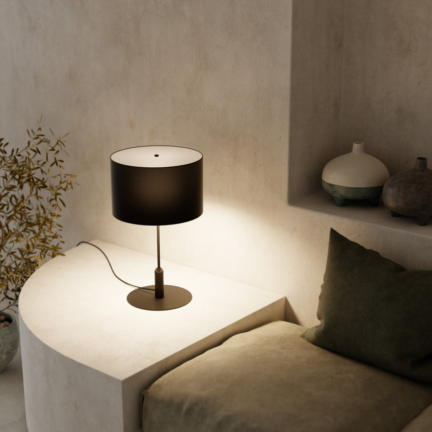 Lámpara de sobremesa Sulion Basic Stylo LED E27 metal tela negro 40W 2173597