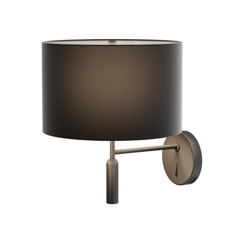 Aplique de pared Sulion Basic Stylo LED E27 tela negro con pantalla Ø25cm 40W 2182179