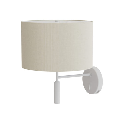 Aplique de pared Sulion Basic Stylo LED E27 tela blanco con pantalla Ø25cm 40W 2173603