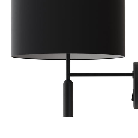 Aplique de pared Sulion Basic Stylo LED E27 tela negro con pantalla Ø25cm 40W 2182179