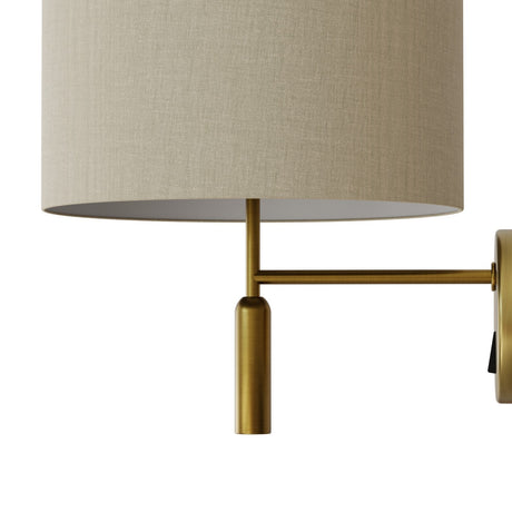 Aplique de pared Sulion Basic Stylo LED E27 tela natural con pantalla Ø25cm 40W 2191256