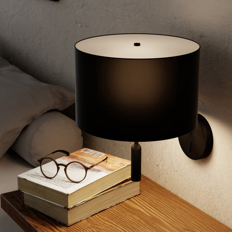 Aplique de pared Sulion Basic Stylo LED E27 tela negro con pantalla Ø25cm 40W 2182179