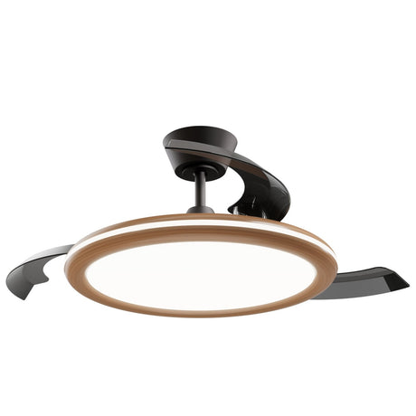 Ventilador de techo con luz Sulion Bombay Estilo 107cm LED madera y negro motor DC 2239545 — vista 4