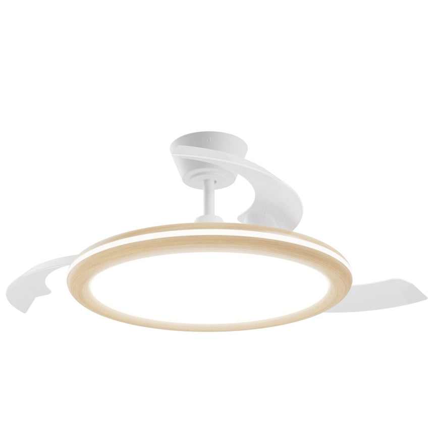 Ventilador de techo con luz Sulion Bombay Estilo 107cm LED madera y lechoso motor DC 22395 — vista 4