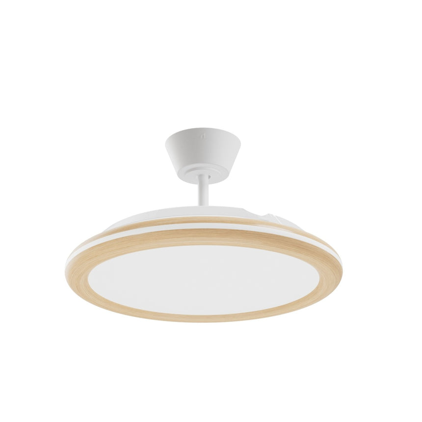 Ventilador de techo con luz Sulion Bombay Estilo 107cm LED madera y lechoso motor DC 22395 — vista 1