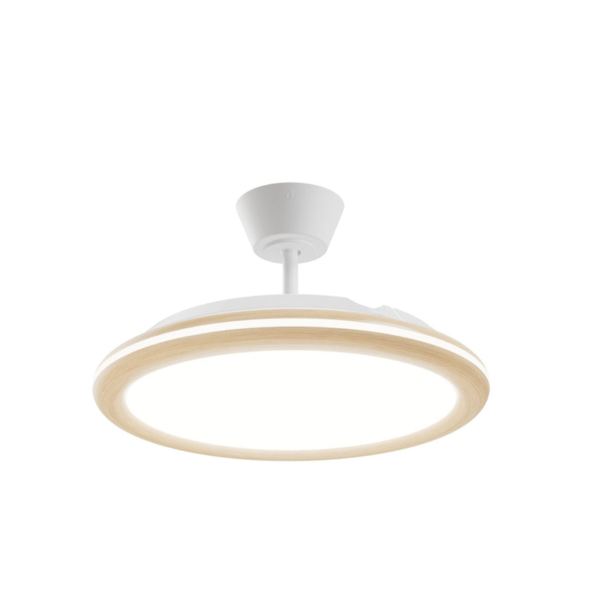 Ventilador de techo con luz Sulion Bombay Estilo 107cm LED madera y lechoso motor DC 22395 — vista 3