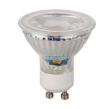 Bombilla LED GU10 LEDME Glass LM7178 de 7 W y 4500 K, vista completa de la bombilla de cristal