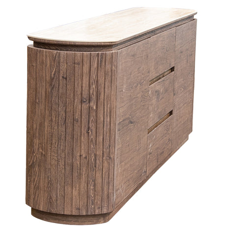 Aparador Camacho 68562 de madera y cerámica, vista completa de lateral en diagonal